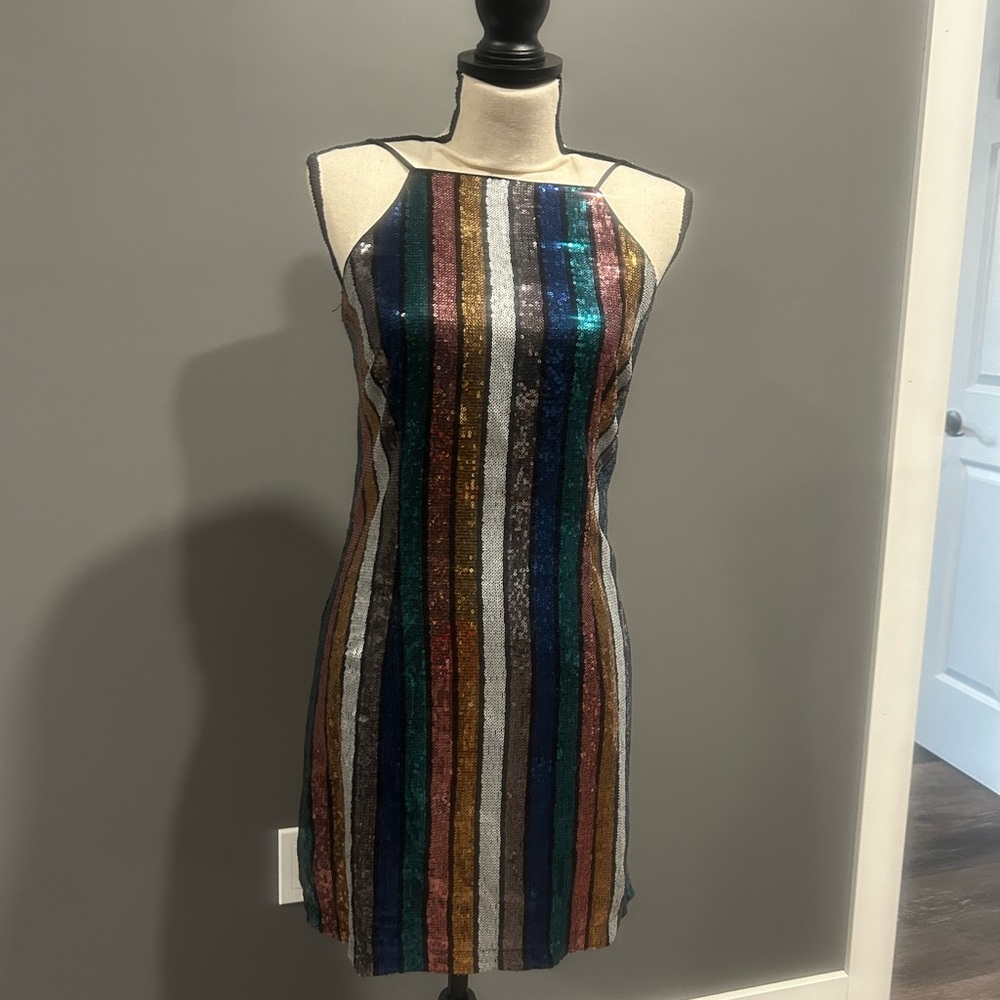 Altar'd State Vibrant Sequin Mini Dress